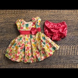 Jona Michelle 12 mo pink floral party dress